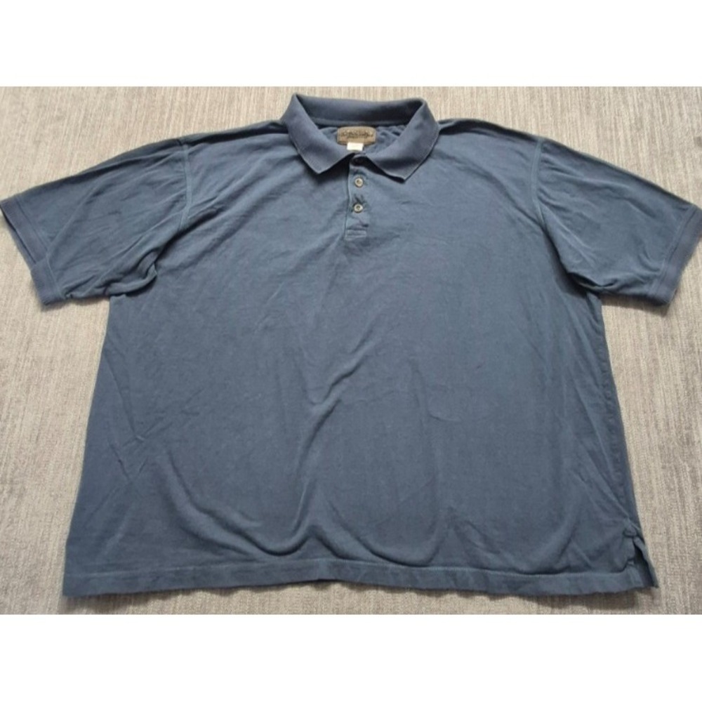 VTG Megallen Outdoor men's blue‎ pullover polo shirt 2XL 100% Cotton classic